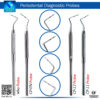 4Pcs Set of WHO, CPITN, CP-12, CP-11 Periodontal BPE Probes for Accurate Gum Health Assessments"