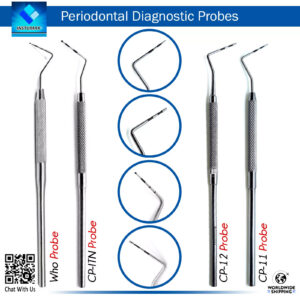 4Pcs Set of WHO, CPITN, CP-12, CP-11 Periodontal BPE Probes for Accurate Gum Health Assessments"