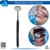 "Mouth Mirror Handle with Black Coated Grip – Professional Dental Tool"
