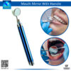 "Mouth Mirror with Blue Color Handle 11mm for Dental Examinations"