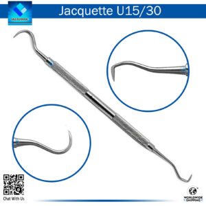 Jacquette Scaler U15/30 - Dual-ended scaler tool for effective plaque and tartar removal in dental procedures