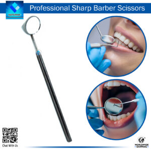 "Dental Mouth Mirror with Knurled Handle - Precision Tool for Oral Inspection and Examination"