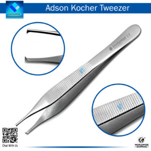 Adson Kocher Tweezers 1X2 Rat Toothed Tweezers for Secure Grasping in Surgical Procedures