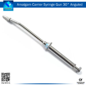 "Amalgam Carrier Syringe Gun 30° Angled for Precise Application of Dental Amalgam"