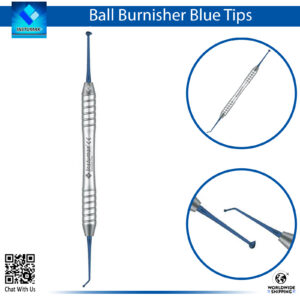 Ball Burnisher with Blue Tips and Lightweight Handle – Precision Tool for Contouring and Sculpting Dental Fillings