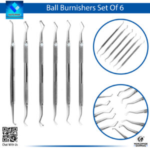 Ball Burnishers Set of 6 Sizes – Precision Tools for Sculpting and Contouring Dental Restorations