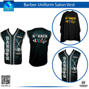 Barber Uniform Salon Vest Polyester Custom Name