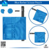 Blue Barber Scissor Pouch with Belt – Professional Tool Organizer for Barbers