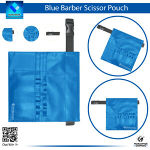 Blue Barber Scissor Pouch with Belt – Professional Tool Organizer for Barbers