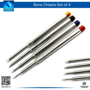 Bone Chisels Osteotomes Set of 4 - Dental Surgical Instruments for Bone Shaping and Manipulation