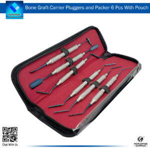Bone Graft Carrier Pluggers and Packers (6 Pcs with Pouch) for Bone Grafting and Implant Procedures