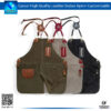 Leather Barber Apron Customizable Logos – Black, Tan, and Army Green Barber Apron