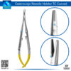 "Castroviejo Forceps Curved TC Tip for Precision Surgical Grasping and Holding"