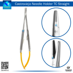 "Castroviejo Needle Holder TC Insert Tip for Precision Surgical Needle Handling"