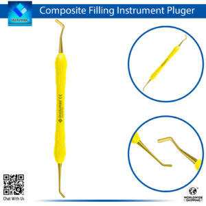 Spatula / Plugger with Silicone Handle and Golden Tips Premium – Precision Tool for Filling Placement