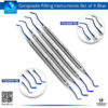 Composite Filling Instruments 4Pcs Blue Hollow Handle Set