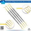Composite Filling Instruments Set of 4 with Gold Tips and Lightweight Handles
