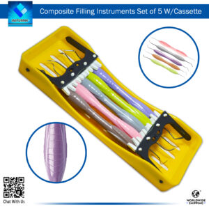 Composite Filling Silicon Scalers Set of 5 pcs with Plastic Kit (Orange) – High-Quality Tools for Composite Handling and Contouring