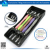 Filling Silicon Scalers Set of 5 pcs with Black Tray – Ergonomic Tools for Precision Composite Handling and Sculpting