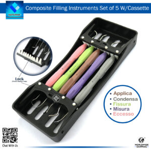 Filling Silicon Scalers Set of 5 pcs with Black Tray – Ergonomic Tools for Precision Composite Handling and Sculpting
