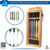 Composite Filling Instruments 5Pcs Set with Color-Coded Silicone Handles and Wooden Cassette (Grey/Pink)