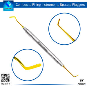 Composite Filling Spatula/Pluggers with Golden Tips – Precision Tools for Shaping and Placing Composite Fillings