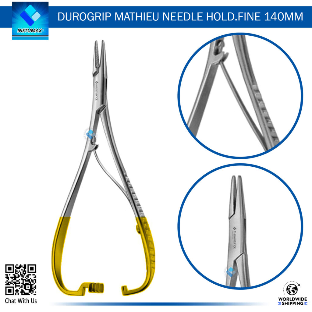 "DUROGRIP Mathieu Needle Holder Fine 140MM" "DUROGRIP Mathieu Needle Holder Fine 140MM for Precision Surgical Needle Handling"