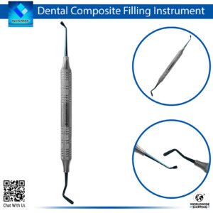 Dental Plugger / Spatula Flat Plastic – Composite Filling Instrument with Blue Tips and Lightweight Handle
