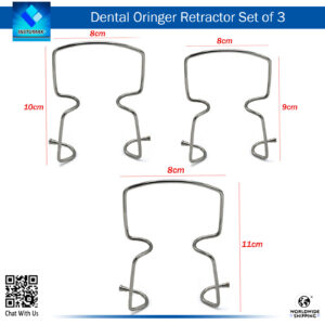 Dental Oringer Retractor Set of 3 – Essential Tools for Soft Tissue Retraction and Enhanced Visibility During Dental Procedures"