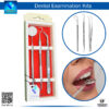 "Dental Examination Diagnostic Kit, 3pcs – College Tweezer, Sickle Scaler, Mouth Mirror Handle with Wooden Handles"