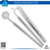 "3pcs Dental Examination Diagnostic Kit – Mouth Mirror Handle, Cotton Tweezer, Explorer 23"