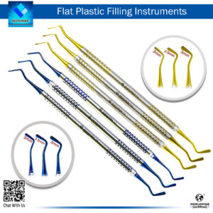 Flat Plastic Filling Set 3 Gold Tips & 3 Blue Tips – Precision Instruments for Composite Sculpting and Placement