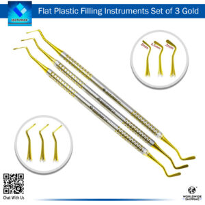 Flat Plastic Instruments Set of 3 Gold Medsi – Precision Instruments for Composite Handling and Sculpting