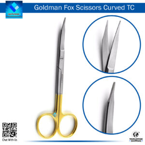 "Goldman Fox Curved Scissors with TC Inserts for Precision Cutting"