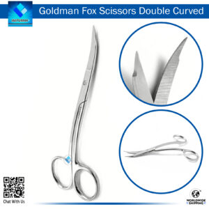"Goldman Fox Double Curved Scissors for Precision Surgical Cutting"