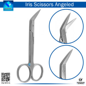 "Iris Angled Scissors for Precision Surgical Cutting"