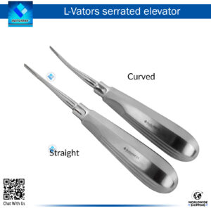 "Luxe Vators Serrated Elevators Set – Straight and Curved for Tooth Extractions