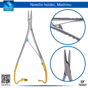 "Ligature Plier Mathieu Style TC for Precise Ligature Tying in Surgical Procedures"