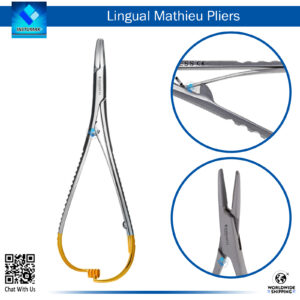 "Lingual Mathieu Needle Holder TC for Secure Needle Grasping in Lingual and Oral Surgeries"