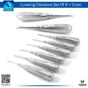 "Luxating Elevators Set of 6 + 2pcs Cryer – Professional Dental Extraction Tools