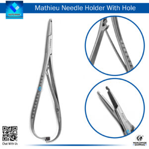 "Mathieu Needle Holder with Hole for Secure and Precise Needle Handling"