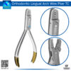 "Lingual Arch Bening Plier with Grooves TC Tip Inserts - Orthodontic Tool for Archwire Adjustments"
