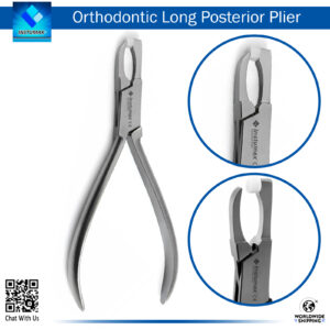 "Dental Orthodontic Long Posterior Plier - Precision Tool for Adjusting and Bending Orthodontic Wires"