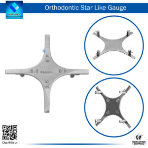 "Orthodontic Star-Like Gauge for precise dental measurements"