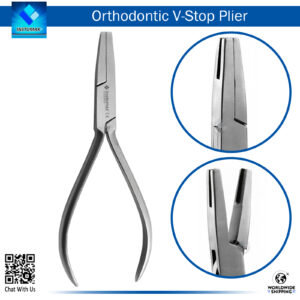 "V-Notch Stop Orthodontic Pliers for Creating V Bends in Archwires"