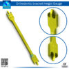 Yellow Anodized Aluminium Bracket Gauge for orthodontic precision"