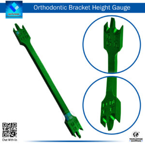 "Green Anodized Aluminium Bracket Gauge for orthodontic use"