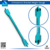 "Blue Anodized Aluminium Bracket Gauge for accurate orthodontic measurements"