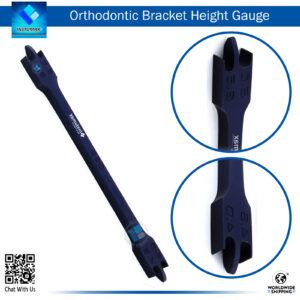 "Purple Anodized Aluminium Bracket Gauge for accurate orthodontic measurements"