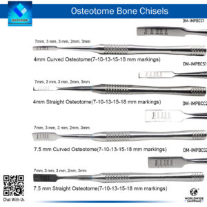 Bone Chisels Osteotomes Set with Slight Small Tips - Precision Instruments for Bone Shaping and Elevation
